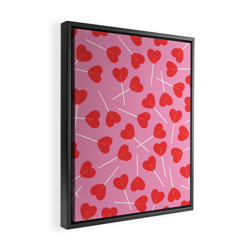 Heart Lollipops Framed Canvas Print Gallery Image 2