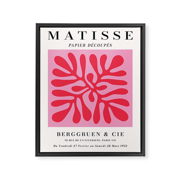Henri Matisse Pink Red Paper Cut Outs Exhibition Framed Canvas Print Gallery Image 1