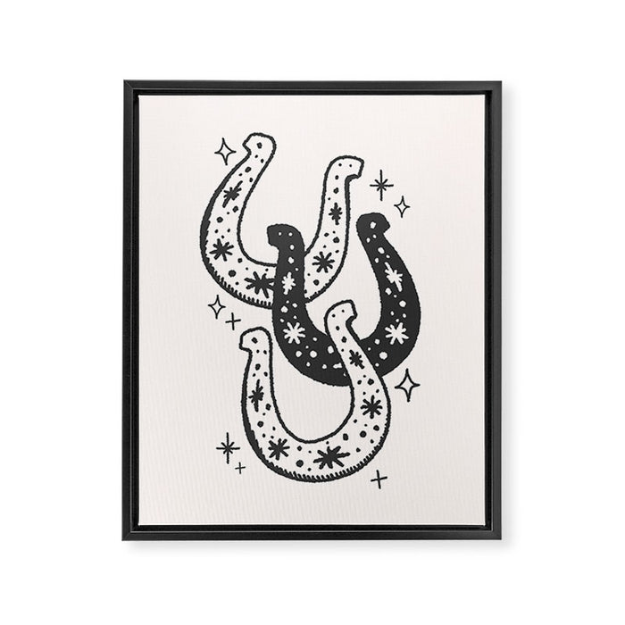 Horseshoes Black Framed Canvas Print Gallery Image 1