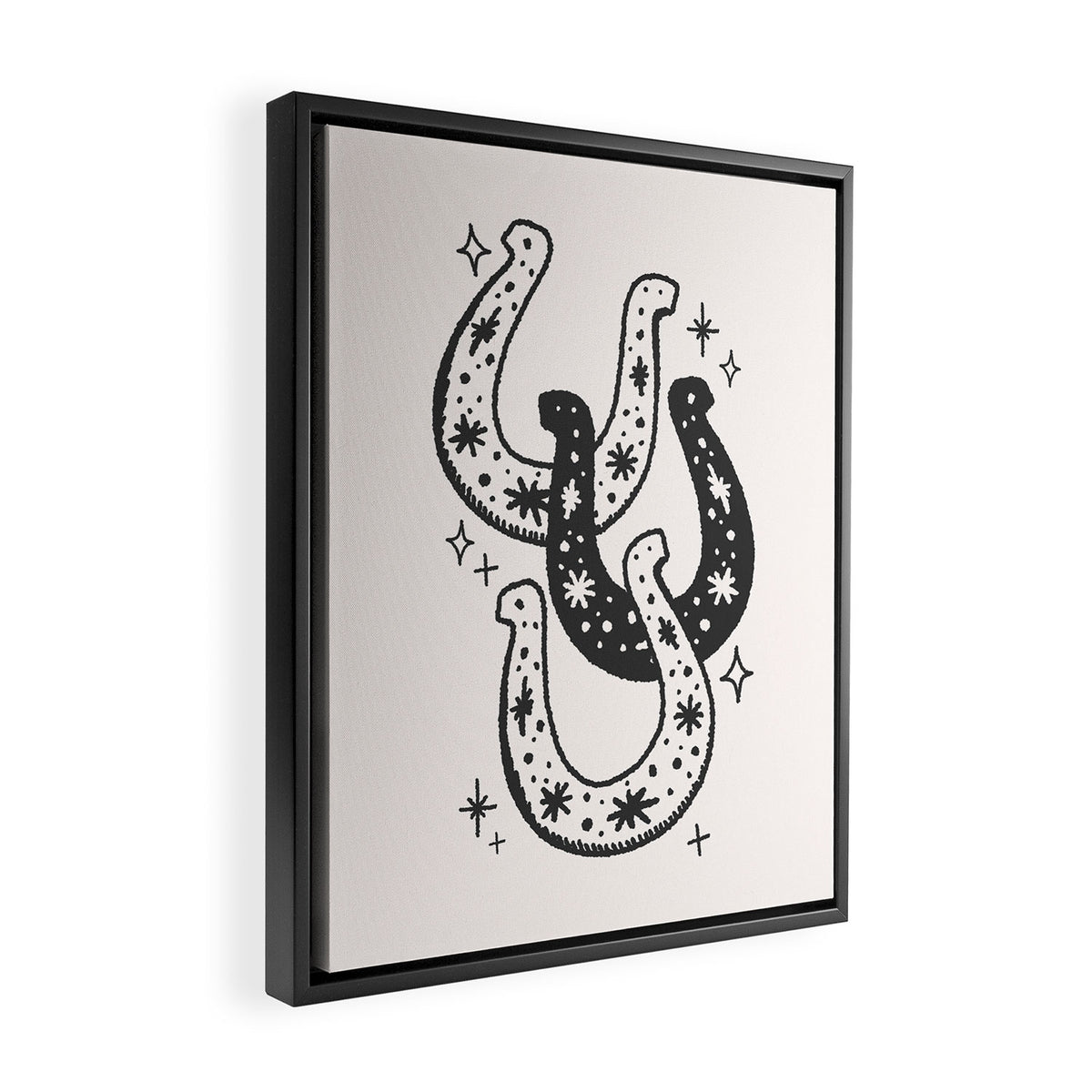 Horseshoes Black Framed Canvas Print Gallery Image 2