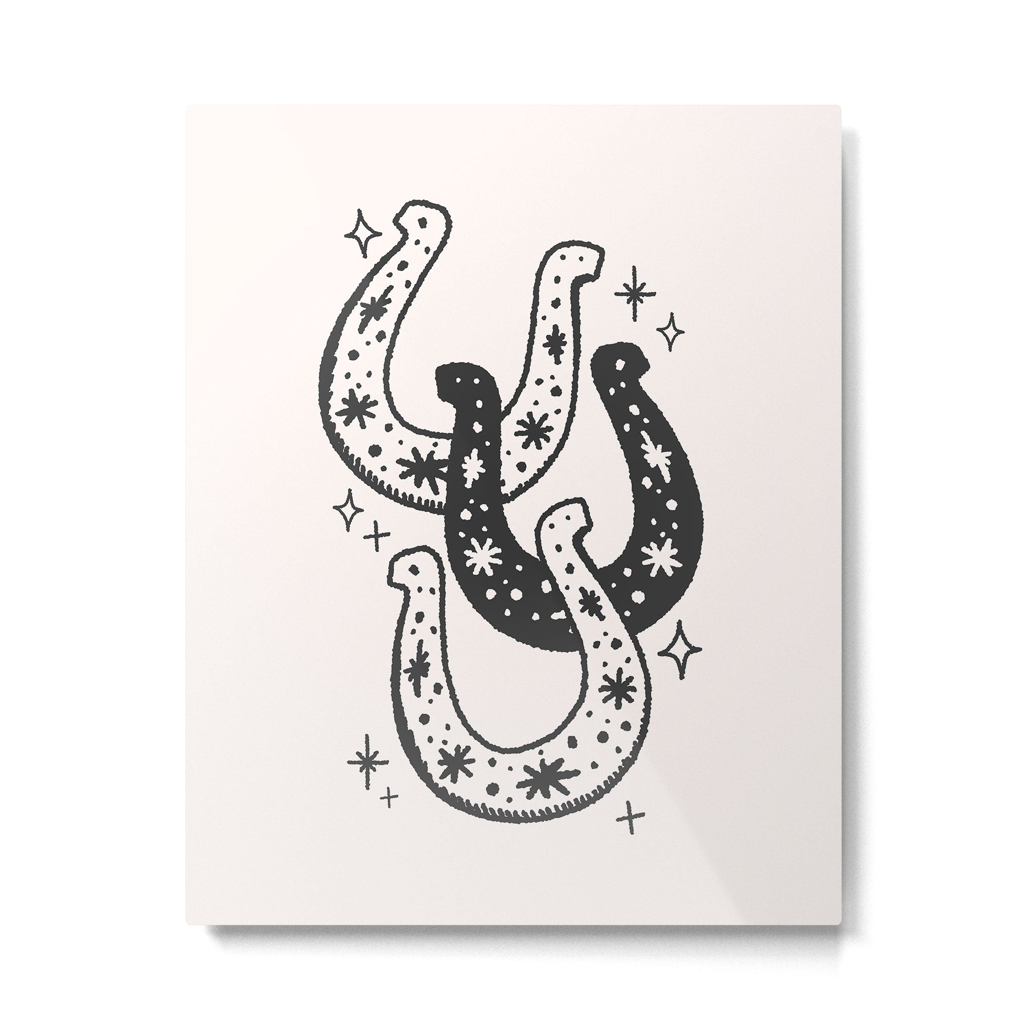 Horseshoes Black Metal Print Gallery Image 4