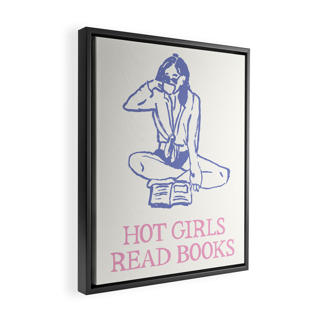 Hot Girls Read Books Framed Canvas Print Gallery Image 2