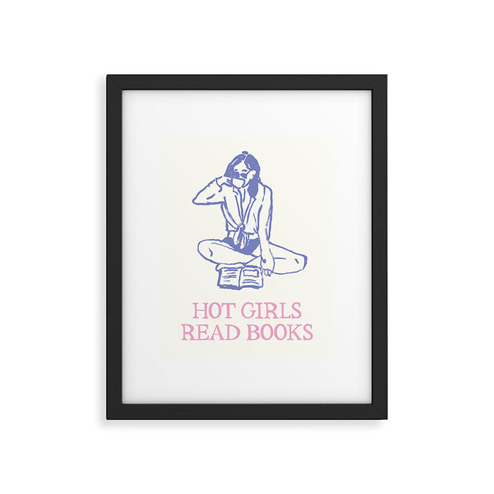Hot Girls Read Books Framed Art Print Gallery Image 1
