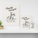 Howdy Cowgirl Black Canvas Print Gallery Image 3