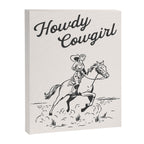 Howdy Cowgirl Black Canvas Print Gallery Image 6