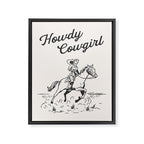 Howdy Cowgirl Black Framed Canvas Print Gallery Image 6