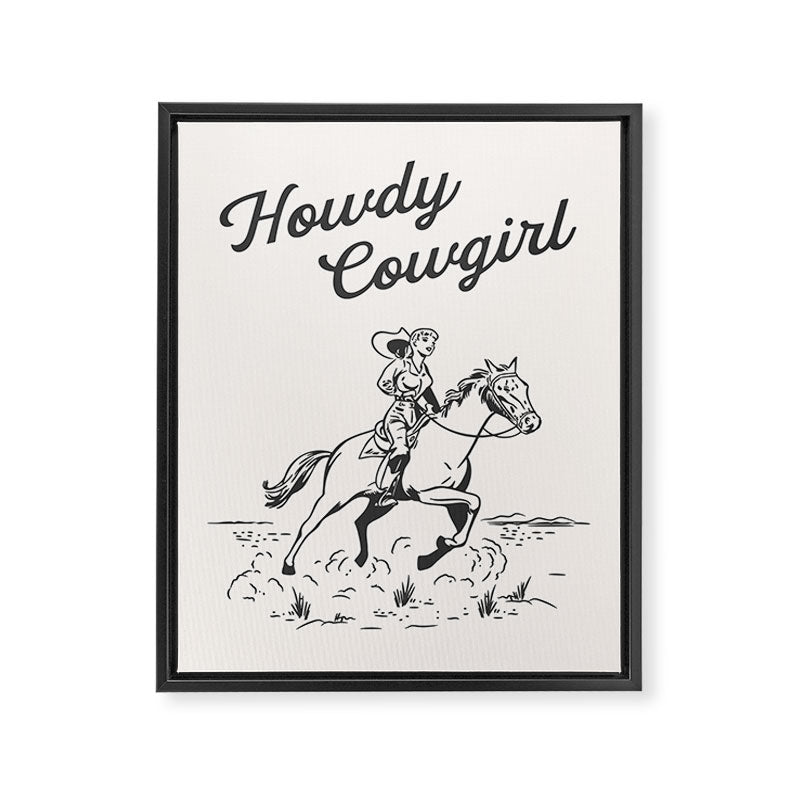 Howdy Cowgirl Black Framed Canvas Print Gallery Image 6