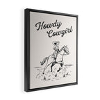 Howdy Cowgirl Black Framed Canvas Print Gallery Image 2