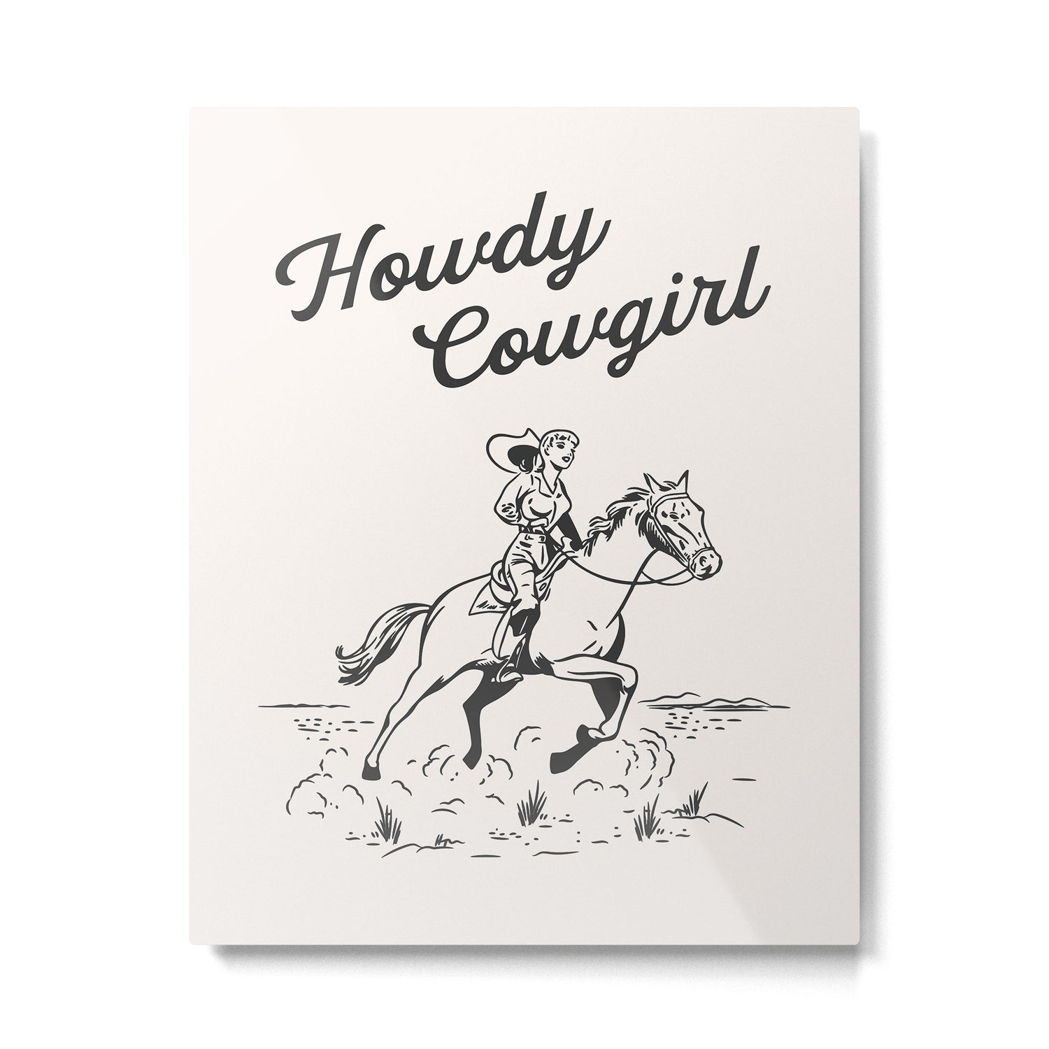 Howdy Cowgirl Black Metal Print Gallery Image 4