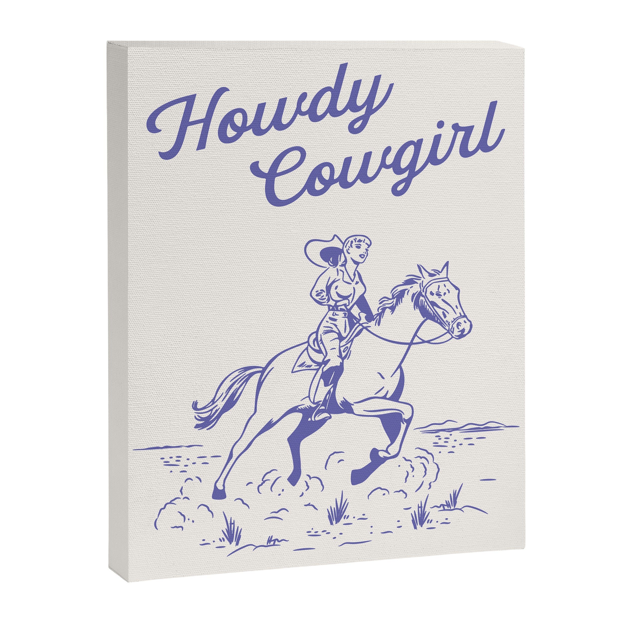 Howdy Cowgirl Blue Canvas Print Gallery Image 6
