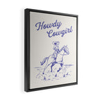 Howdy Cowgirl Blue Framed Canvas Print Gallery Image 2