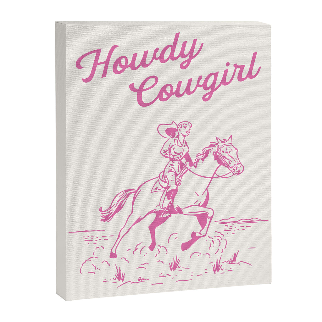 Howdy Cowgirl Pink Canvas Print Gallery Image 6