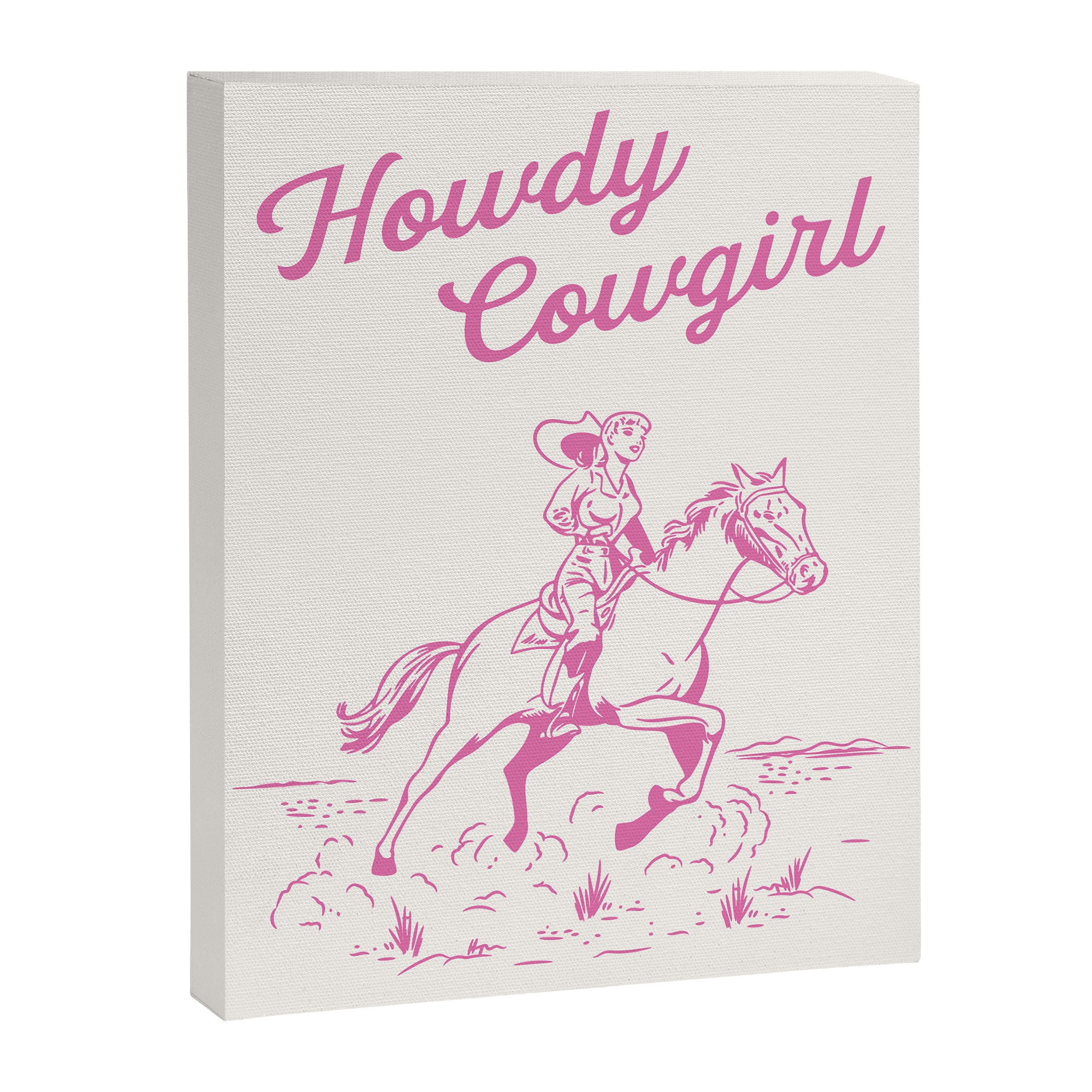 Howdy Cowgirl Pink Canvas Print Gallery Image 6
