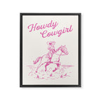 Howdy Cowgirl Pink Framed Canvas Print Gallery Image 6