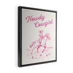 Howdy Cowgirl Pink Framed Canvas Print Gallery Image 2