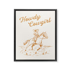 Howdy Cowgirl Tan Framed Canvas Print Gallery Image 6