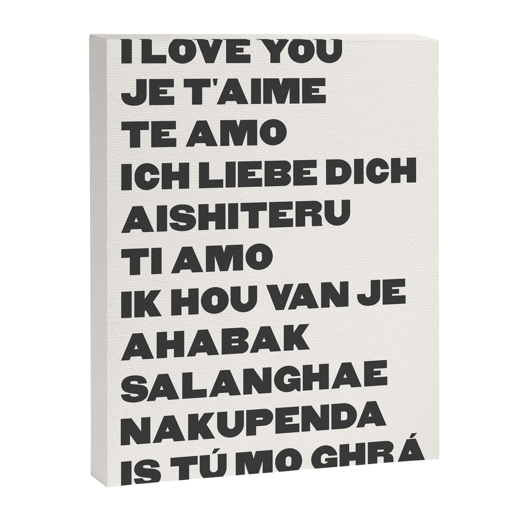 I Love You Black Canvas Print Gallery Image 6