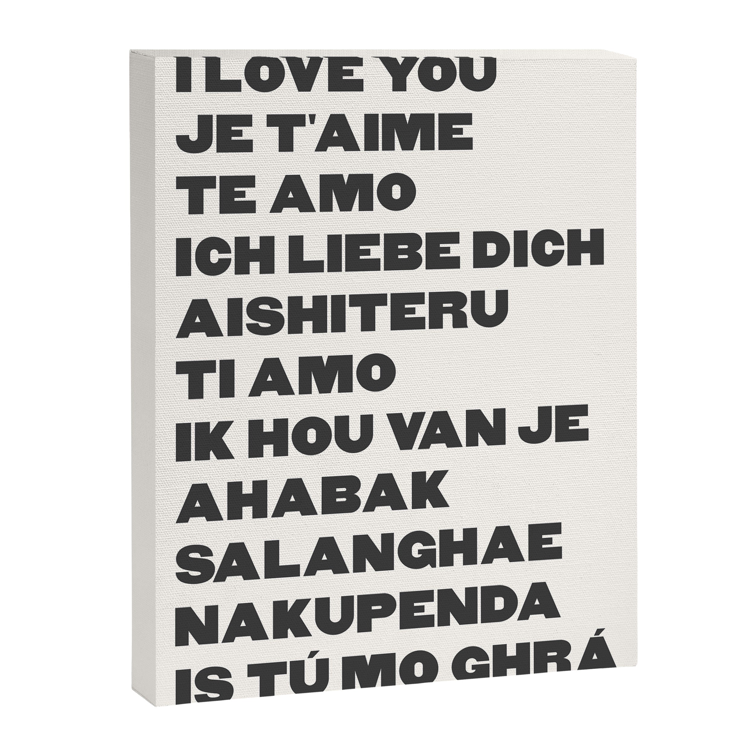 I Love You Black Canvas Print Gallery Image 6