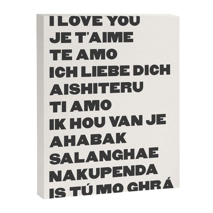 I Love You Black Canvas Print Gallery Image 1