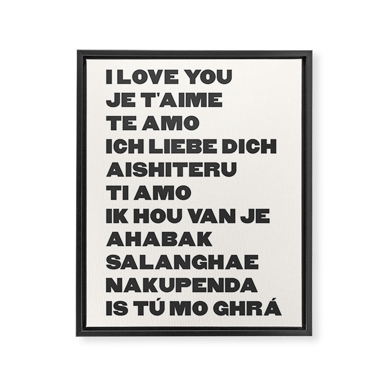 I Love You Black Framed Canvas Print Gallery Image 6