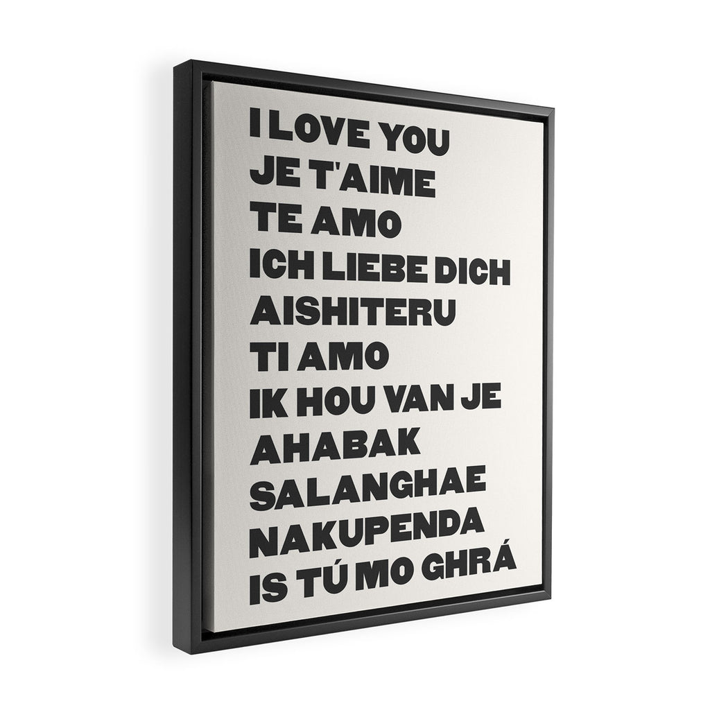 I Love You Black Framed Canvas Print Gallery Image 2