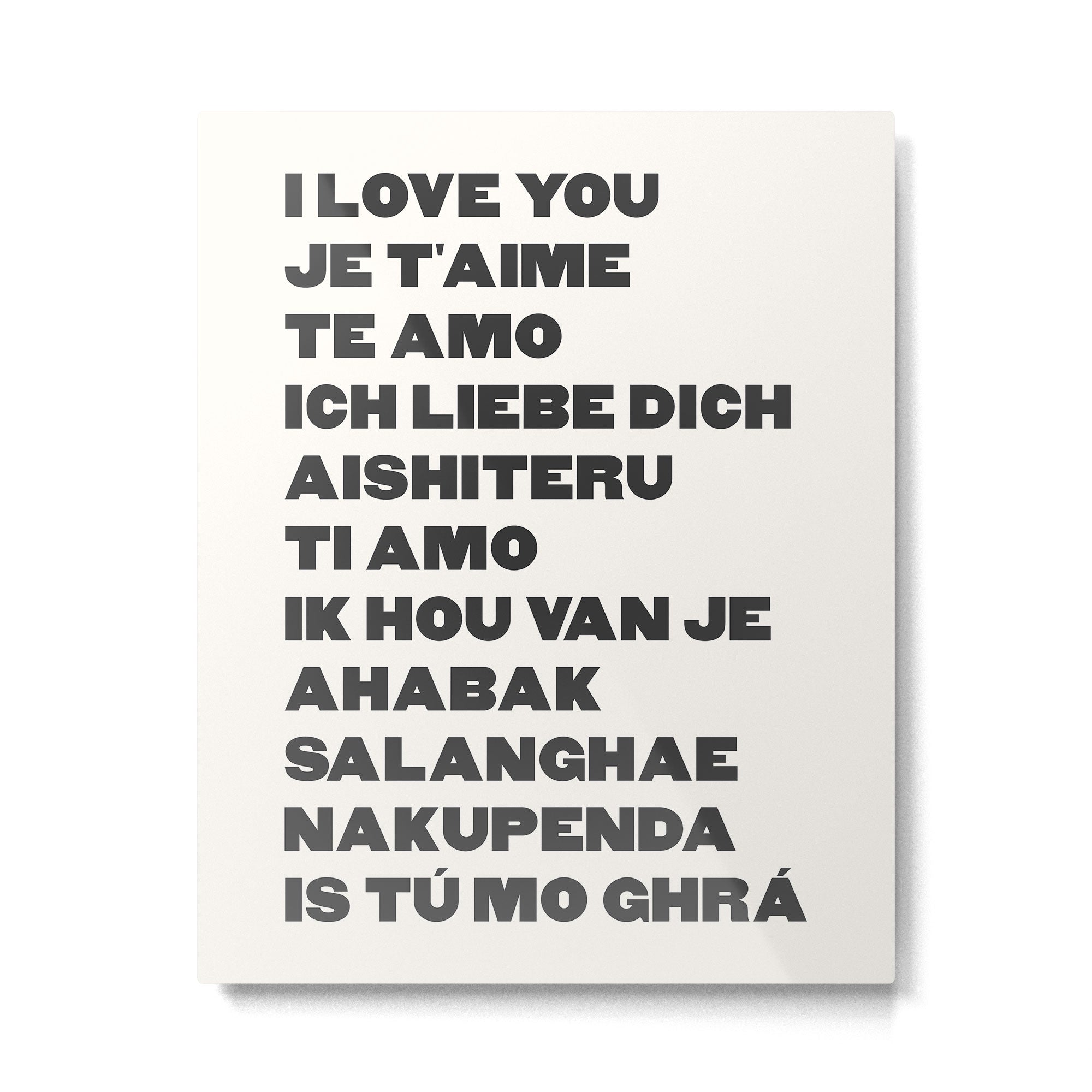 I Love You Black Metal Print Gallery Image 4