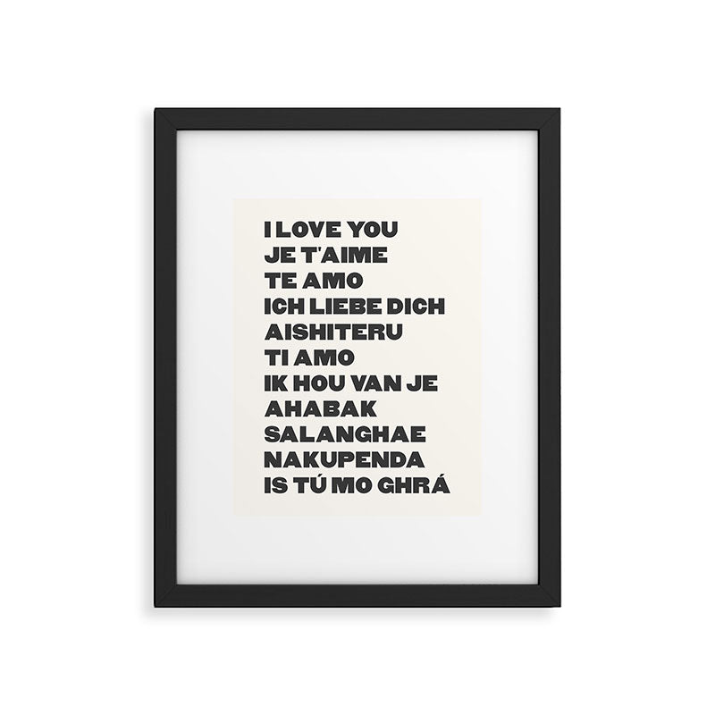 I Love You Black Framed Art Print Gallery Image 5