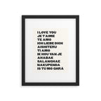 I Love You Black Framed Art Print Gallery Image 5