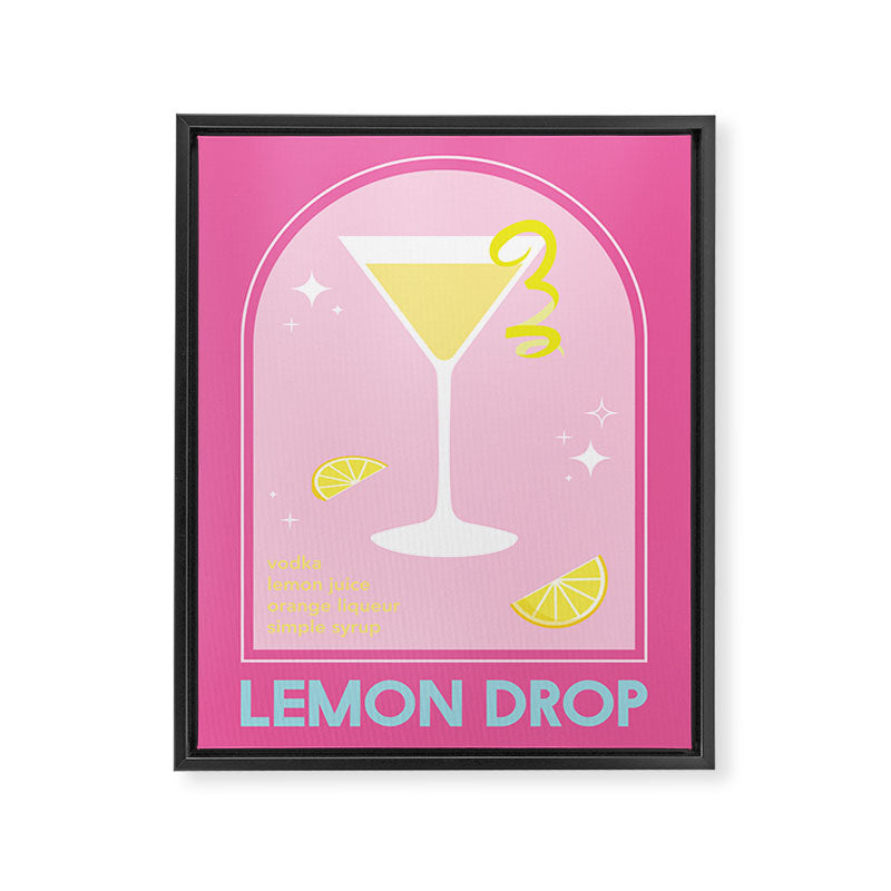 Lemon Drop Martini Cocktail Framed Canvas Print Gallery Image 6