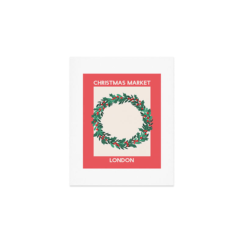 London Christmas Market Art Print Gallery Image 1