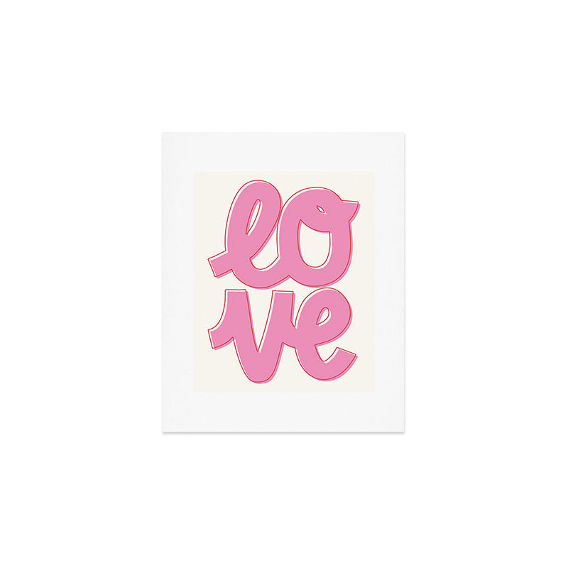 Love Script Pink Art Print Gallery Image 1