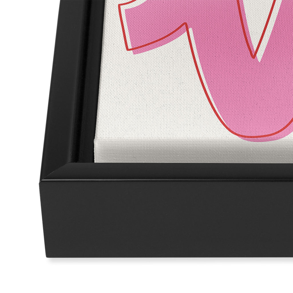 Love Script Pink Framed Canvas Print Gallery Image 3