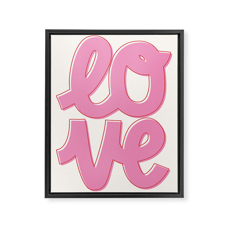 Love Script Pink Framed Canvas Print Gallery Image 6