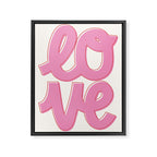 Love Script Pink Framed Canvas Print Gallery Image 6