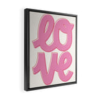 Love Script Pink Framed Canvas Print Gallery Image 2