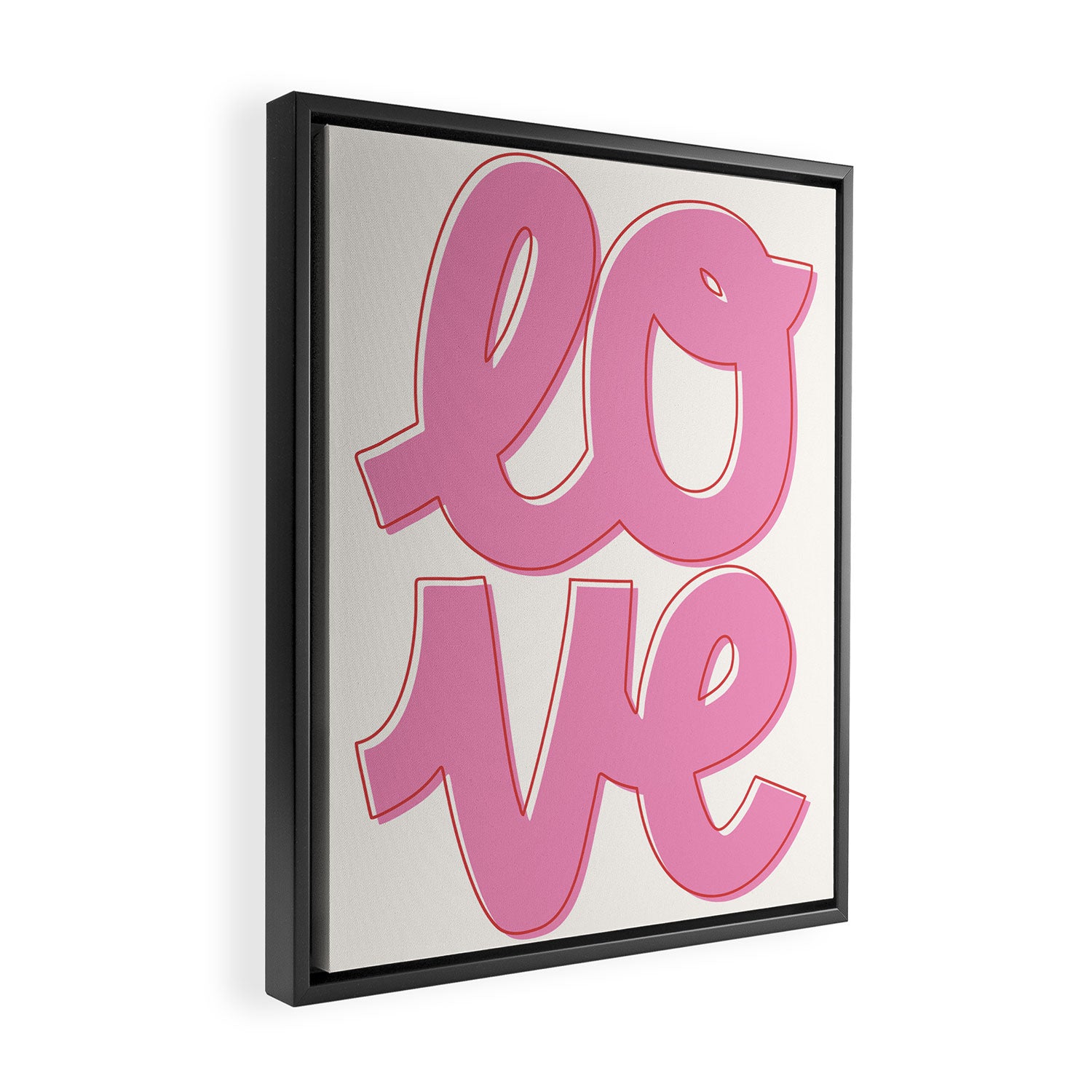 Love Script Pink Framed Canvas Print Gallery Image 2