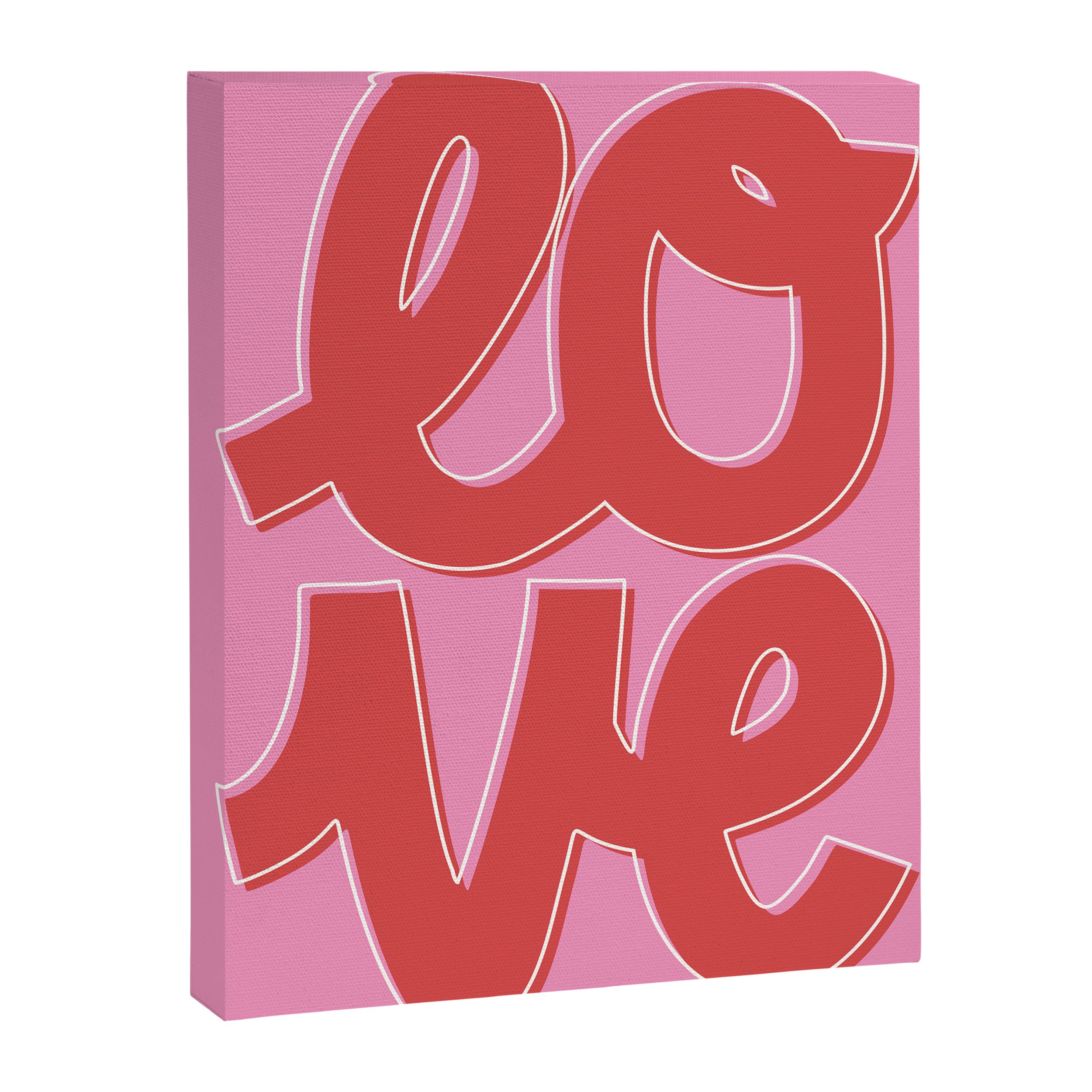 Love Script Pink Red Canvas Print Gallery Image 6