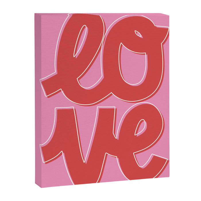 Love Script Pink Red Canvas Print Gallery Image 1