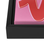 Love Script Pink Red Framed Canvas Print Gallery Image 3