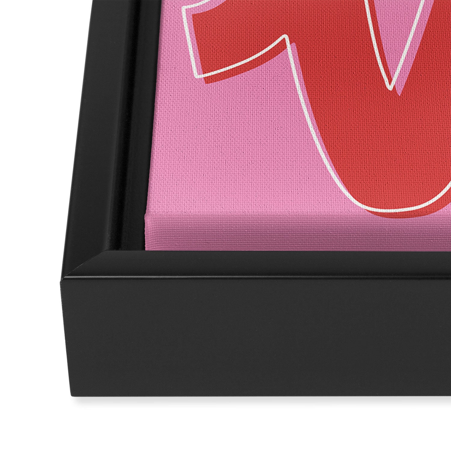 Love Script Pink Red Framed Canvas Print Gallery Image 3