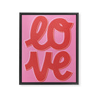 Love Script Pink Red Framed Canvas Print Gallery Image 6