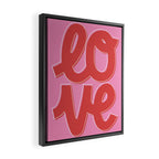 Love Script Pink Red Framed Canvas Print Gallery Image 2