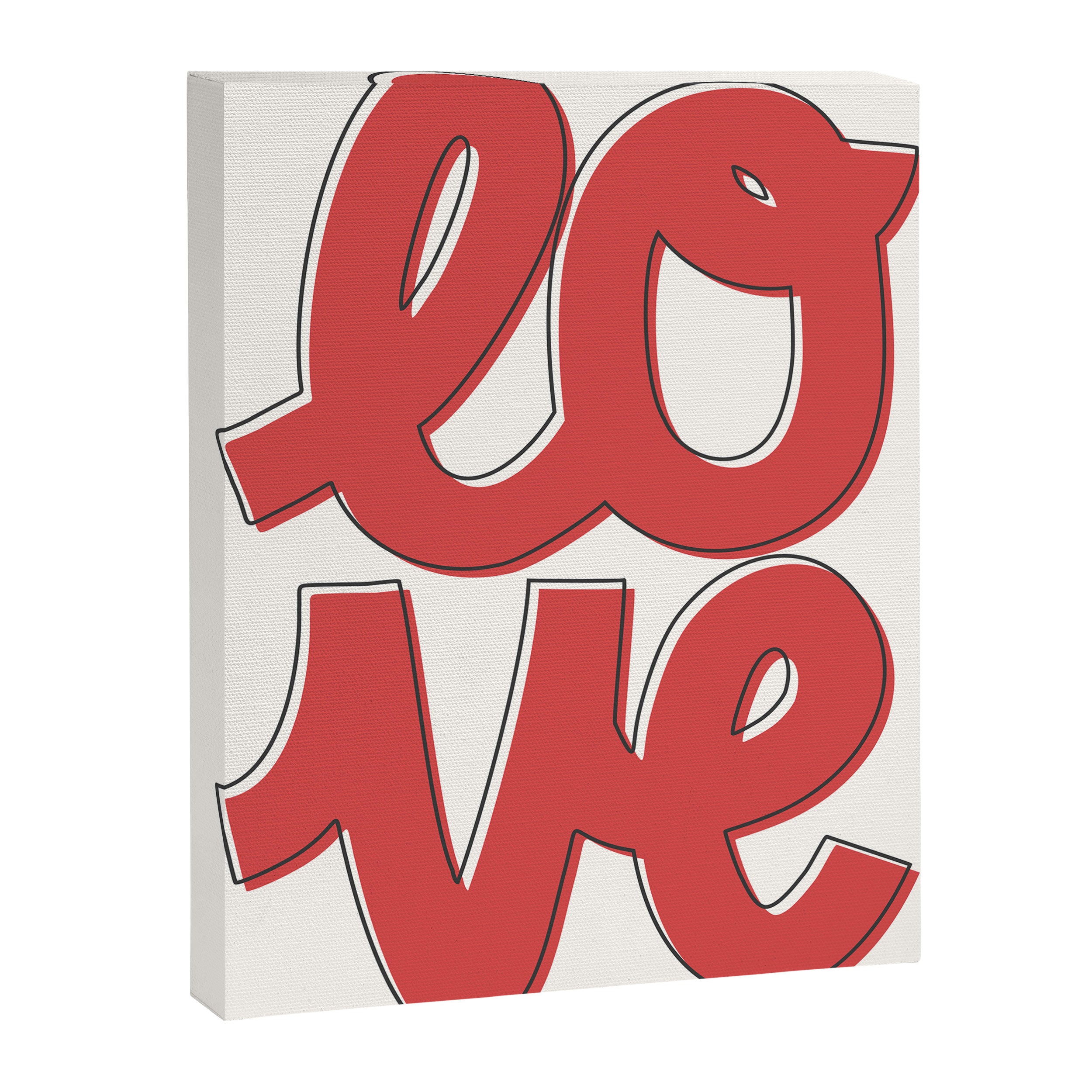 Love Script Red Canvas Print Gallery Image 6