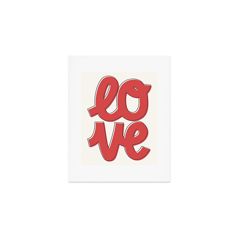 Love Script Red Art Print Gallery Image 1