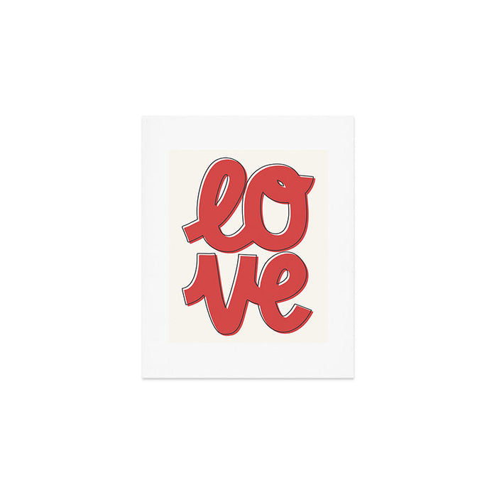 Love Script Red Art Print Gallery Image 1