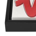 Love Script Red Framed Canvas Print Gallery Image 3
