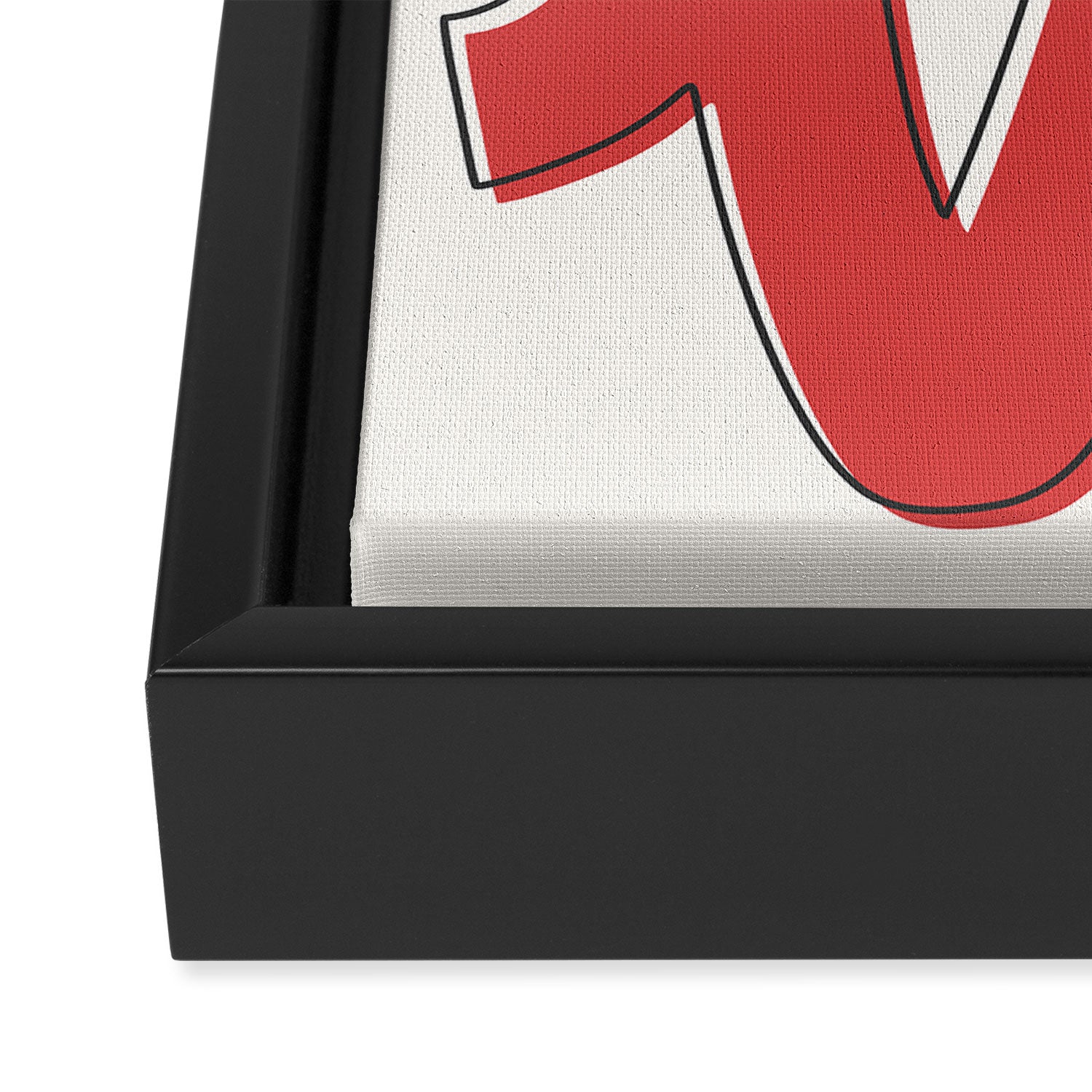 Love Script Red Framed Canvas Print Gallery Image 3