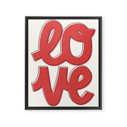 Love Script Red Framed Canvas Print Gallery Image 6