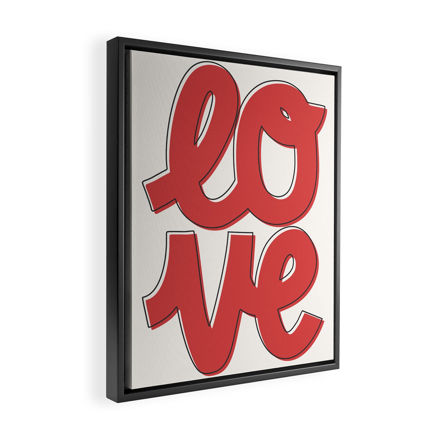 Love Script Red Framed Canvas Print Gallery Image 2