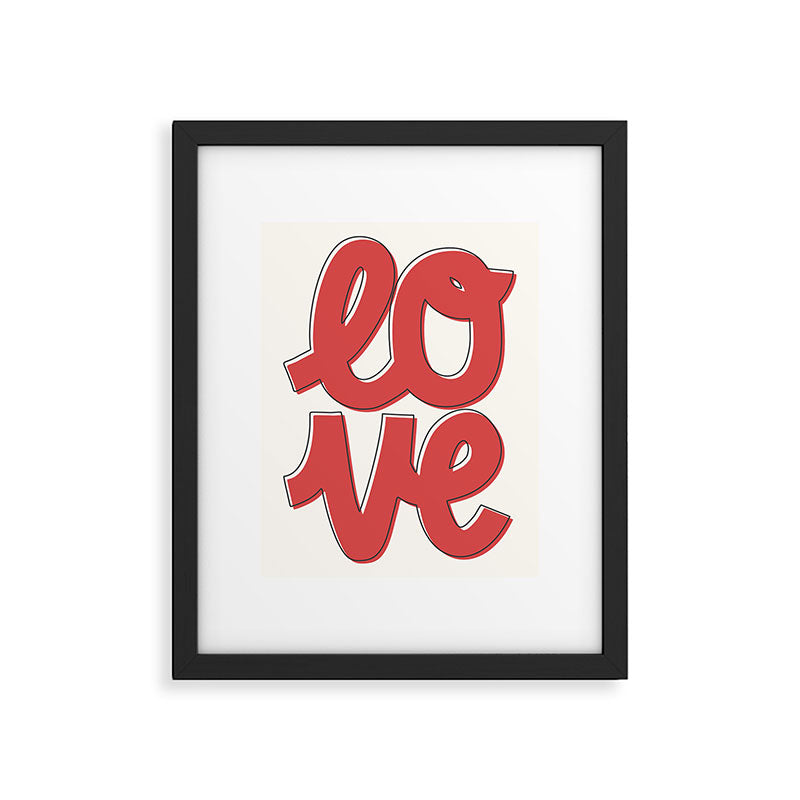 Love Script Red Framed Art Print Gallery Image 5